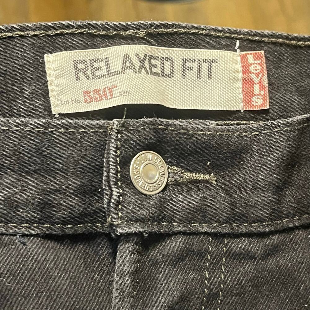 VTG Y2K Levi’s 550 Relaxed Fit Straight Leg Jeans Black Mens 34x36 Grunge Work - Picture 6 of 10